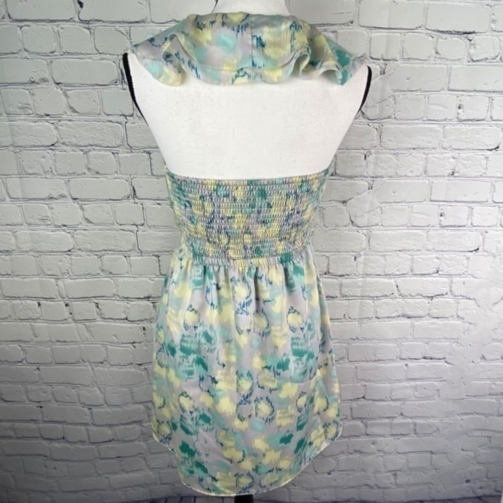 I Heart Ronson Dress Ruffle Halter Print Mini Dress - Picture 8 of 15